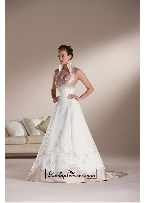 Wedding Dress Outlet Luxury Beautiful Elegant Exquisite Satin Slight Sweetheart A Line