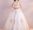 Wedding Dress White and Gold Unique White Long Prom Dress Champagne Lace evening Dress