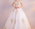 Wedding Dress White and Gold Unique White Long Prom Dress Champagne Lace evening Dress