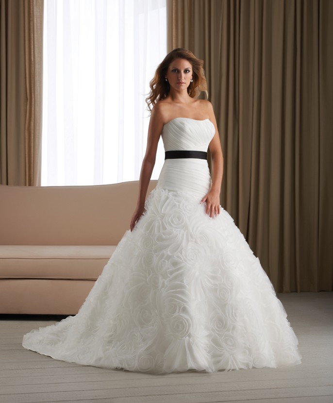 Wedding Dress with Black Sash Beautiful Black Wedding Gowns with Belts – Fashion Dresses