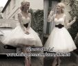 Wedding Dress with Black Sash Best Of Big Fashion 50s Short Custom Popular Cute Black Flower Sash