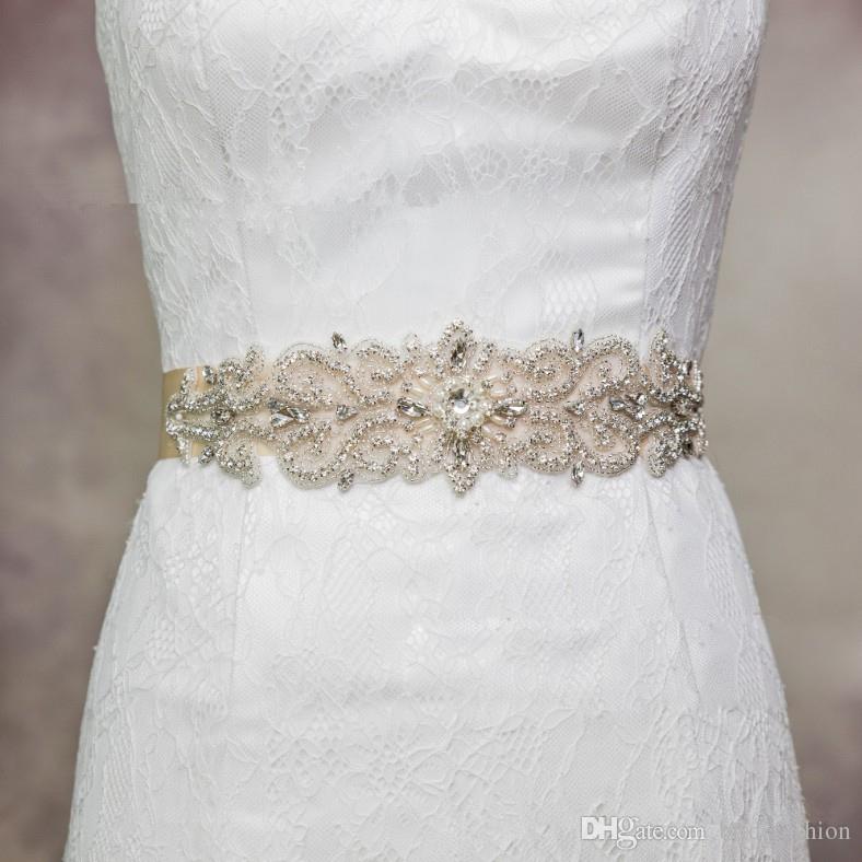 Wedding Dress with Black Sash Lovely 2019 2015 Stunning Bridal Sashes Beaded Dazzling Wedding Belts Elastic Satin Pearl Crystal Bridal Accessories for Wedding Dress From Bridefashion