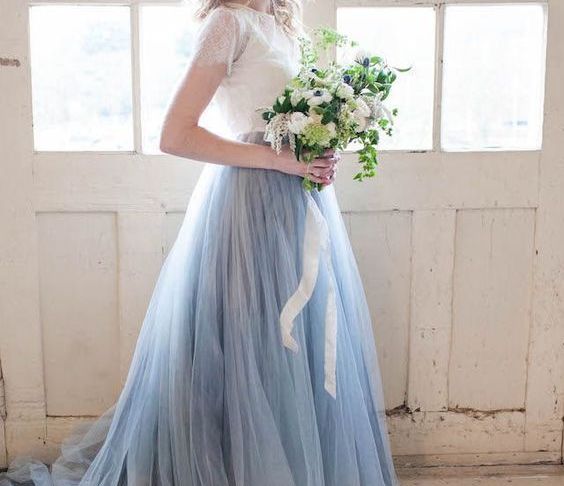 Wedding Dress with Blue Accents Inspirational Pantone Serenity Blue Wedding Dress