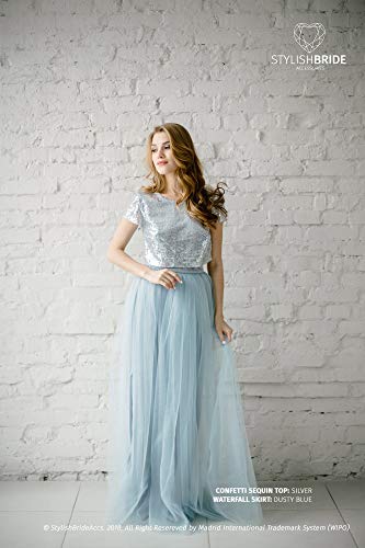 Wedding Dress with Tulle Skirt Awesome Amazon Silver Sequin Tulle Bridesmaid Dress with Dusty