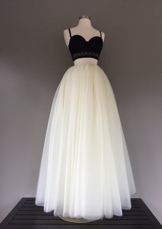 Wedding Dress with Tulle Skirt New Floor Length Tulle Skirt Ivory Tulle Skirt Adult Tutu Ivory Wedding Dress Tea Length Skirt Any Color