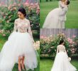 Wedding Dresses 2 Pieces Fresh Discount Vintage Lace Long Sleeves Two Pieces Wedding Dresses A Line Tulle High Low Beach Garden Bridal Gowns Tulle Custom Made Wedding Dress Best