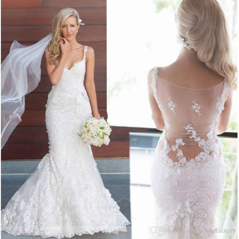 modern full lace sheer backless wedding dresses