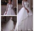 Wedding Dresses 3 4 Sleeve Unique 2018 Princess Wedding Dresses A Line Scoop 3 4 Long Sleeve Sweep Train Bridal Gowns with Lace Applique Beaded Sash Plus Size