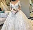 Wedding Dresses A Line Lace Elegant Discount A Line Full Lace Wedding Dresses 2019 V Neck Long Sleeves Tulle Appliques Fitted Puffy Bridal Gowns Bc0325 Chiffon Wedding Dress Dress