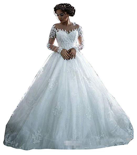 Wedding Dresses Ball Gowns Luxury Fanciest Women S Lace Wedding Dresses Long Sleeve Wedding Dress Ball Bridal Gowns White