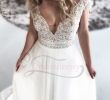 Wedding Dresses Cap Sleeve Inspirational Deep V Neck Cap Sleeves Beading Long Wedding Gown In 2019