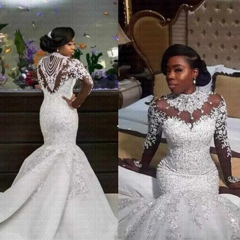Wedding Dresses Cap Sleeves Luxury 2019 Luxury Gorgeous Neck Wedding Dresses African Nigerian