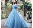 Wedding Dresses Cinderella Luxury Blue Cinderella Ball Gown Wedding Dresses 3d Appliqued F Shoulder Neckine Lace Up Back Tulle Beaded Cheap Bridal Gowns Discount Wedding Dress Exotic