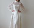Wedding Dresses Cleveland Ohio Unique Vintage 1970s Does 1950s Satin Wedding Dress with Lace Illusion Neckline and Lace Sleeves