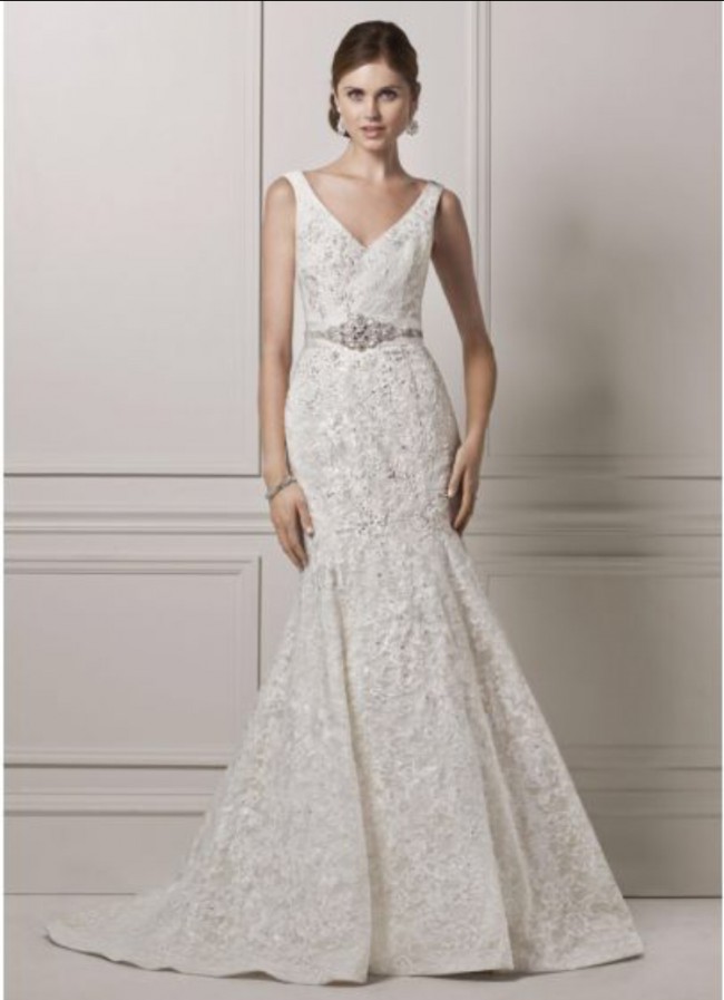 Wedding Dresses for 50 Best Of Oleg Cassini Tank Lace and Deep V Wedding Dress Wedding Dress Sale F