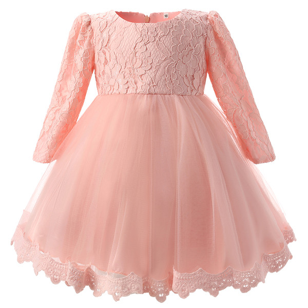 Wedding Dresses for Baby Girls Beautiful 2019 Winter Newborn Dress for Baby Girl Christening Gown 1st Birthday Outfits Children Wedding Dresses Girl Kids Party Wear 0 8yrs From