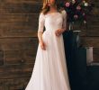 Wedding Dresses for Barn Wedding Lovely Discount 2017 A Line Boho Wedding Dresses Lace top Chiffon Skirt Rustic Summer Bridal Gowns Low Back F the Shoulder Half Sleeves Informal Beach