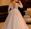 Wedding Dresses for Girls New White Lace Flower Girl Dresses Long Sleeves Kids Ball Gowns