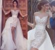 Wedding Dresses for Petite Women Awesome Y O Neck Sheer Long Sleeve Short Lace with Tulle Detachable Skirt Wedding Dresses 2016 Vestido De Noiva Y Beach Bridal Gowns Modern Wedding