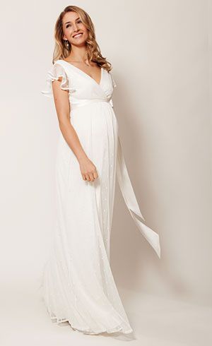 Wedding Dresses for Pregnant Brides Best Of Hannah Maternity Wedding Gown Long Ivory by Tiffany Rose