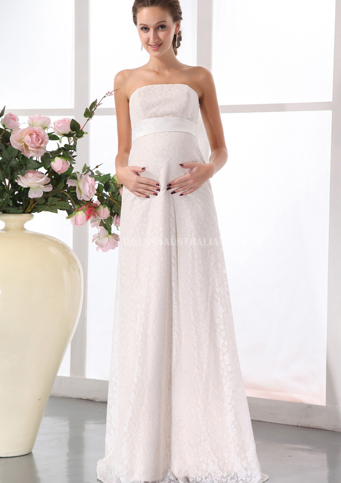 strapless floor length maternity wedding dresses pregnant bridal gowns