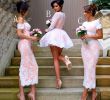 Wedding Dresses for Short Women Unique 2017 New V Neck Lace Appliques Satin Short Womens Ball Gown Bridesmaid Dresses Long Sleeves Wedding Party Dress for Bridal Gowns