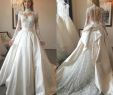 Wedding Dresses Guest Unique High Neck Long Sleeve Overskirt Wedding Dresses 2019 Robe De Mariee Sheer Bead Lace Satin Wedding Dress Bridal Gowns with Detachable Train Guest