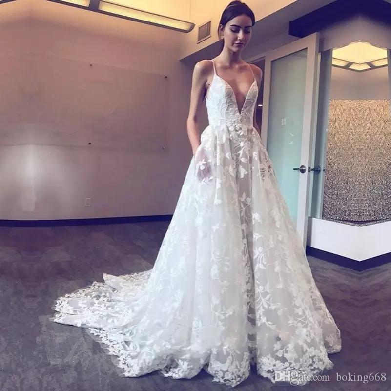 Wedding Dresses In Color Best Of Y Lace Wedding Dresses Backless 2019 Cheap Plunging Spaghetti Straps Bohemia Bridal Dress Y Back Count Train Beach Wedding Dress