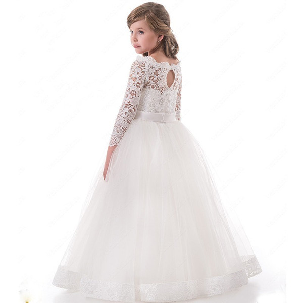 Wedding Dresses In Macys Unique 2018long Sleeve A Line Flower Girl Dresses for Weddings Scoop Lace formal Dresses Tulle Holy Munion Dresses Flower Girl Dresses Macys Flower Girl