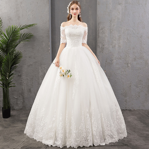 Wedding Dresses Nj Fresh Manufacturers Selling the New Bride and A Word Shoulder Neat Long Sleeve Winter Show Thin Contracted and Conservative Wedding Designers Wedding Dress