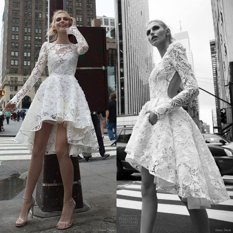 stunning short lace bridal dresses 2016 hi