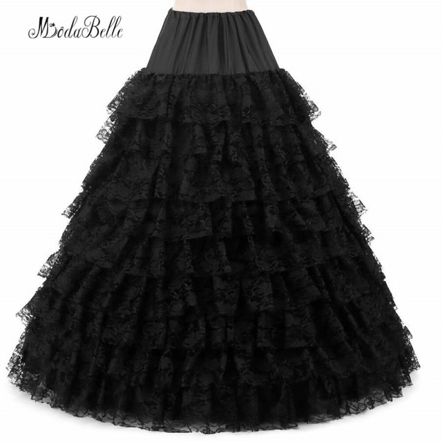 Modabelle Schwarz Wei 6 Hoop Hochzeit Petticoats Plus Size Puffy 9 Spitze Schicht unterrock Ballkleid Krinoline 640x640