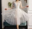 Wedding Dresses Size 14 Inspirational Short Wedding Dresses White Lace Long Sleeve Illusion Tea Length Bridal Dress