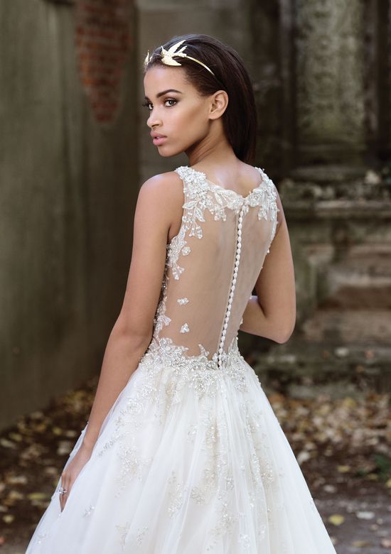 Wedding Dresses Tulle Inspirational Style 9884 Lavish Tiered Tulle Ball Gown with Illusion Back