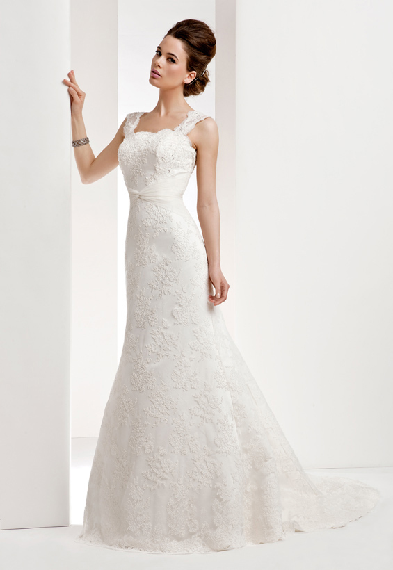 ca simple a line straps lace sweep brush train wedding dresses 2227