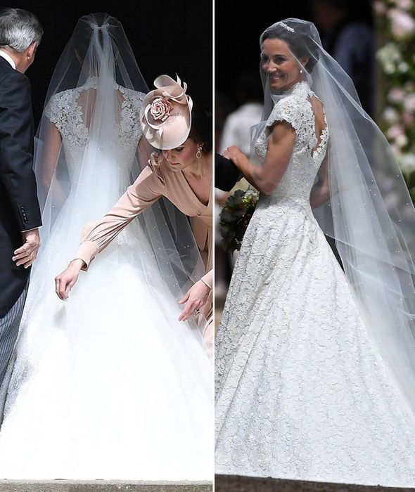 Wedding Dresses Veils Elegant Pippa Middleton Wedding Giles Deacon Lace Wedding Dress
