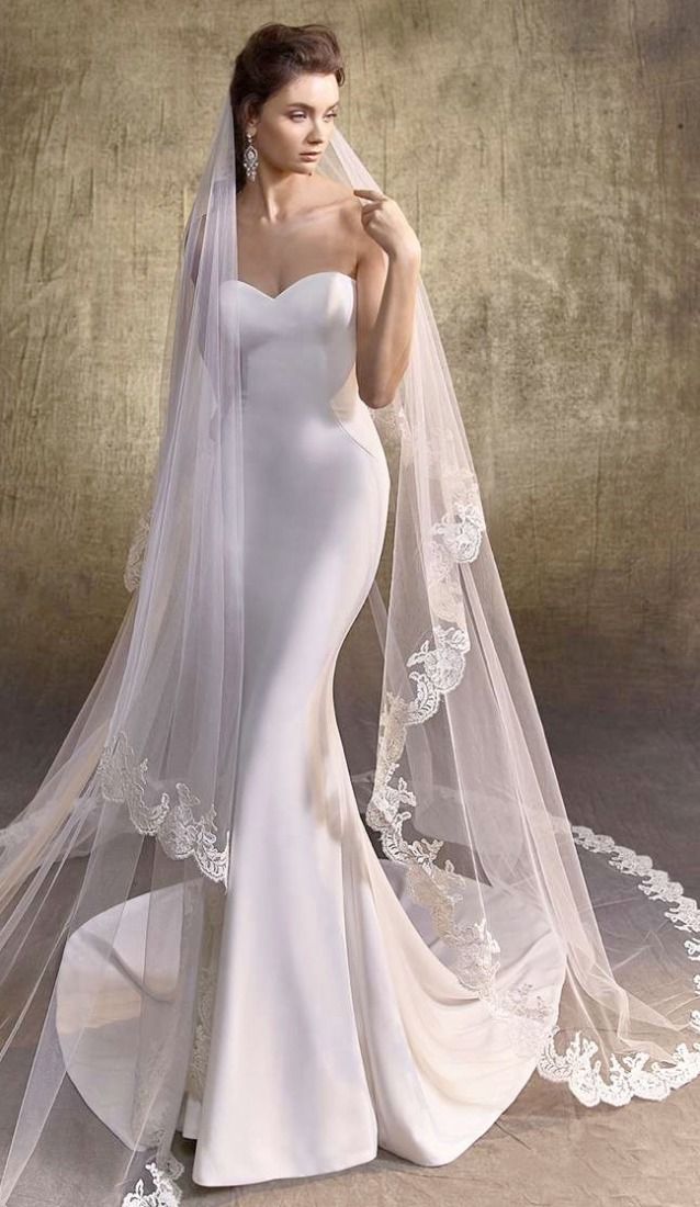 Wedding Dresses Veils Fresh Simple Mermaid Strapless Sweetheart Veil and 2017 Wedding