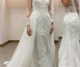 Wedding Dresses wholesale New Fashion Long Sleeve Mermaid Lace Wedding Dresses Scoop Neck Appliques with Detachable Train Bridal Gowns Robe De Mariage Wedding Gowns Y Mermaid