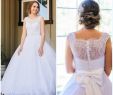 Wedding Dresses with Bows Fresh Discount Pure White Lace A Line Wedding Dresses Bridal Gowns with Bow buttons Back Cheap Bridal Dresses China Ball Gowns Debenhams Dresses From