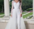 Wedding Dresses with Detachable Skirts Awesome Marys Bridal Mb4008 Long Sleeved Bridal Jumpsuit with Detachable Skirt