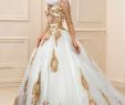 Wedding Dresses with Gold New Discount 2018 Newest Muslim Wedding Dresses with Gold Applique 3 4 Long Sleeves Sheer Tulle Indian Arabic Bridal Gowns Mariage Cheap A Line Wedding