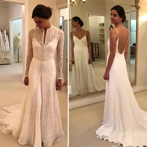 Wedding Dresses with Jackets Fresh Discount 2019 Graceful Mermaid Wedding Dresses with Lace Jacket Spaghetti Strap Backless Pearls Chapel Bridal Gown Two Piece Country Bridal Gowns