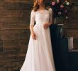 Wedding Dresses with Lace tops Fresh Discount 2017 A Line Boho Wedding Dresses Lace top Chiffon Skirt Rustic Summer Bridal Gowns Low Back F the Shoulder Half Sleeves Informal Beach