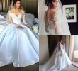 Wedding Dresses with Trains Beautiful Long Sleeves Detachable Bridal Gown Satin Train Wedding