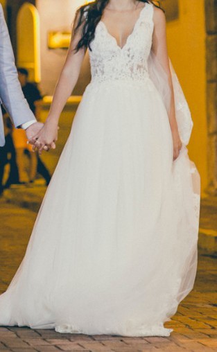 Wedding Dresses with Veils Best Of Pronovias Dalgo Modern Beautiful Cathedral Veil Bonus Wedding Dress Sale F