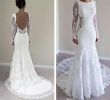 Wedding Dresses without Trains Inspirational Simple Long Sleeve Lace Mermaid Wedding Dresses Backless Lace Applique Sweep Train Bridal Gowns Custom Made Long Wedding Gowns