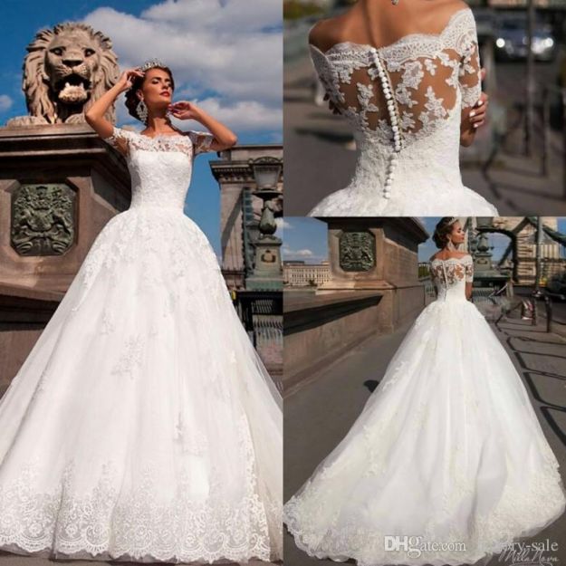 Wedding Gowns Cheap Elegant form Fitting Lace Wedding Dresses Best Trendy Long Sleeve