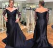 Wedding Guest Dresses 2016 Best Of 2020 Vintage Navy Blue Mother the Bride Dresses F Shoulder Crystal Beaded Long Sleeves Satin Plus Size Party Dress Wedding Guest Gowns Cheap