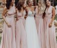 Wedding Guest Dresses for Summer 2016 Unique 2019 Baby Pink Convertible Style Bridesmaid Dresses Pleats Floor Length Maid Honor Wedding Guest Gown formal evening Dresses Custom Made Bridesmaid