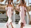 Wedding Guest Dresses Sale Lovely Blush Pink Country Mermaid Bridesmaid Dresses 2018 Long Lace F Shoulder Short Sleeves Hi Lo Maid Honor Dress Wedding Guest Dress Baby Bridesmaid